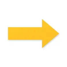 Yellow self-adhesive floor arrows 10x20 cm, pack of 10