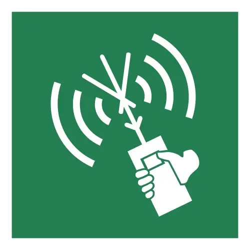 Pannello adesivo ISO 7010 "Apparecchio radiotelefonico VHF bidirezionale" - E051