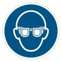 Cartelli di obbligo ISO 7010 "Occhiali protettivi obbligatori" M004