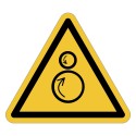 Señal de advertencia ISO 7010 W025 – Rodillos contrarrotantes – adhesiva 50/100 mm