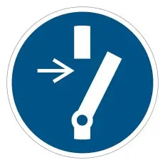 Cartelli di obbligo ISO 7010 "Togliere tensione prima di...