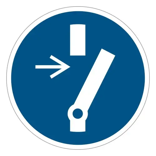 Señal de obligación ISO 7010 M021 – Cortar la...