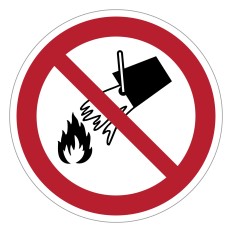 Sinal de proibição ISO 7010 P011 – Proibido apagar com...