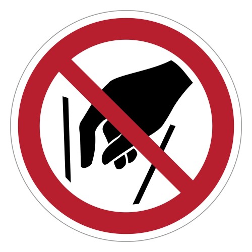 ISO 7010 P015 No reaching in – self-adhesive...