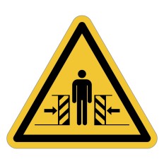 ISO 7010 W019 Crushing – self-adhesive sign, 50/100 mm
