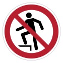 Panneau adhésif ISO 7010 P019 « Interdiction de marcher sur la surface » – 50 ou 100 mm