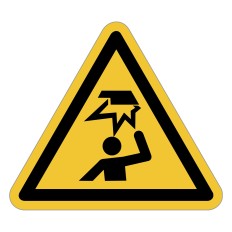 ISO 7010 W020 Overhead obstacle – self-adhesive sign,...