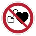 ISO 7010 P007 No access for people with active implanted cardiac devices – self-adhesive sign, 50/100 mm