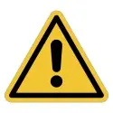 Señal de advertencia ISO 7010 W001 – Peligro general – adhesiva 50/100 mm