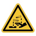 ISO 7010 W023 Corrosive substance – self-adhesive sign, 50/100 mm
