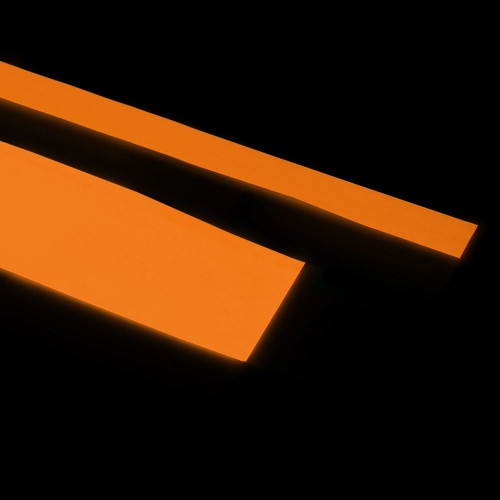 Phosphorescent and Fluorescent orange adhesive tape glows in