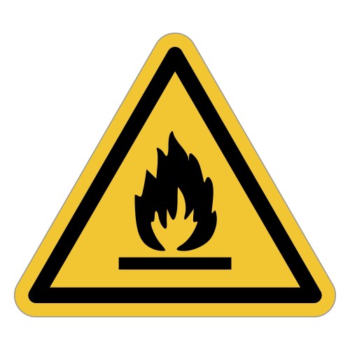 Panneau adhésif ISO 7010 W021 « Matières...