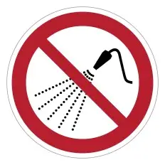 Panneau adhésif ISO 7010 P016 « Interdiction d'asperger...