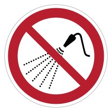 Señal de prohibición ISO 7010 P016 – Prohibido rociar con...
