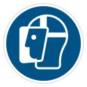 Sinal de obrigação ISO 7010 M013 – Usar viseira de proteção – autocolante 50/100 mm
