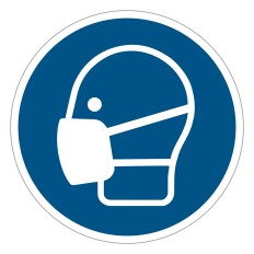 ISO 7010 M016 Wear a mask – self-adhesive sign, 50/100 mm