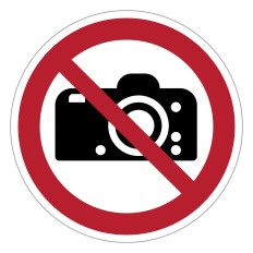 Verbotszeichen P029 „Fotografieren verboten“ – ISO 7010,...