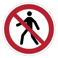 Cartelli di divieto ISO 7010 "Vietato ai pedoni" - P004