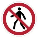 Señal de prohibición ISO 7010 P004 – Prohibido el paso a peatones – adhesiva 50/100 mm