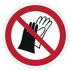 Verbotszeichen P028 „Benutzen von Handschuhen verboten“ –...