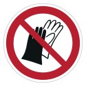 ISO 7010 P028 Do not wear gloves – self-adhesive sign, 50/100 mm