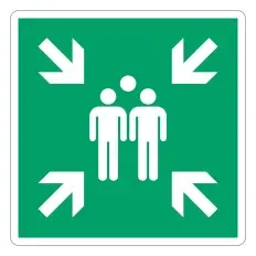 Rettungszeichen E007 „Sammelstelle“ – ISO 7010, Aufkleber...