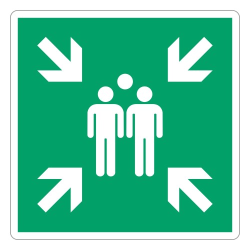 Panneau adhésif ISO 7010 E007 « Point de...