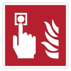 Panneau adhésif ISO 7010 F005 « Point d'alarme incendie »...