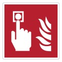 ISO 7010 F005 Fire alarm call point – self-adhesive sign, 200 × 200 mm