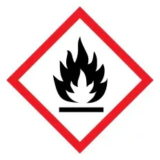 Cartello adesivo “Pittogramma GHS02 – Infiammabile”