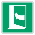 ISO 7010 E022 Door opens by pushing on the left-hand side – self-adhesive sign, 200 × 200 mm