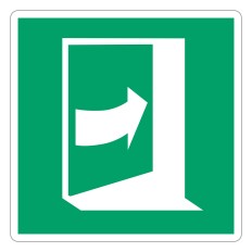 ISO 7010 E023 Door opens by pushing on the right-hand...