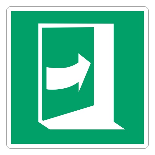 Pannello adesivo ISO 7010 "Porta di emergenza...