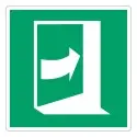 Pannello adesivo ISO 7010 "Porta di emergenza con apertura a destra" - E023