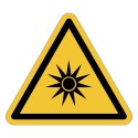 Panneau adhésif ISO 7010 W027 « Rayonnement optique » – 50 ou 100 mm