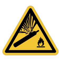 Señal de advertencia ISO 7010 W029 – Botella de gas a...