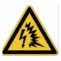 Panneau adhésif ISO 7010 W042 « Arc électrique » – 50 ou 100 mm