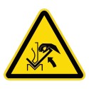 ISO 7010 W031 Hand crushing between press brake and material – self-adhesive sign, 50/100 mm
