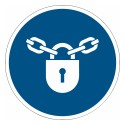 ISO 7010 M028 Keep locked – self-adhesive sign, 50/100 mm