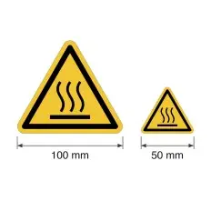 ISO 7010 W017 Hot surface – self-adhesive sign, 50/100 mm 2
