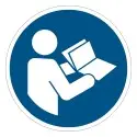 Cartelli adesivi di obbligo ISO 7010 "Leggere il manuale di istruzioni" M002
