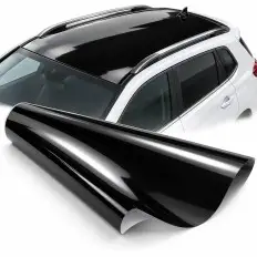 Película autocolante preta brilhante de 3 camadas para...