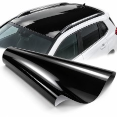 Gloss black 3-layer car roof wrap vinyl, bubble-free