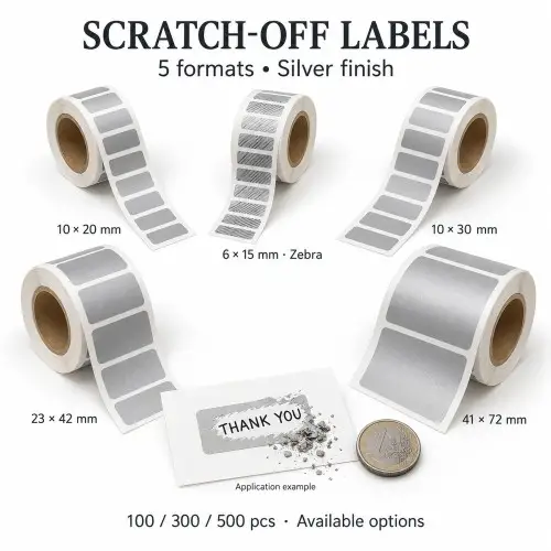 Label Scratch off/gratta e vinci colore silver...
