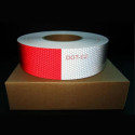 Reflective Red/White hazard warning tape - 50mm Best Price