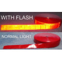 High visibility fluorescent red reflective fabric sew on tape -