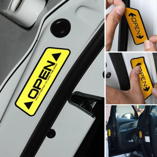 Reflective safety car door stickers, with "OPEN" writing Best
