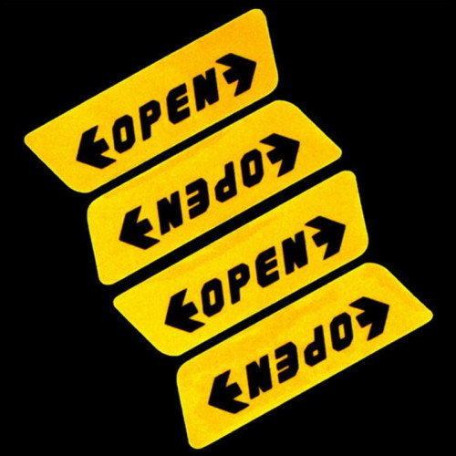 Reflective safety car door stickers, with "OPEN" writing Best