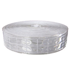 High visibility Silver reflective fabric sew on tape - 25/50 mm