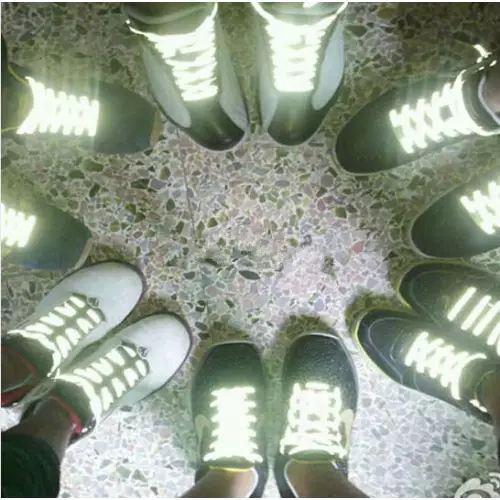 Schuh Schnürsenkel reflektierend schwarz / silber Bester Preis